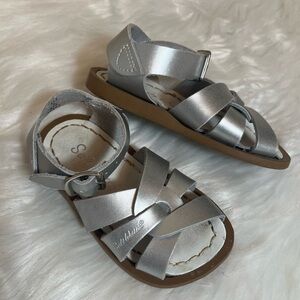Salt Water Sandals by Hoy Silver Toddler Sandals
